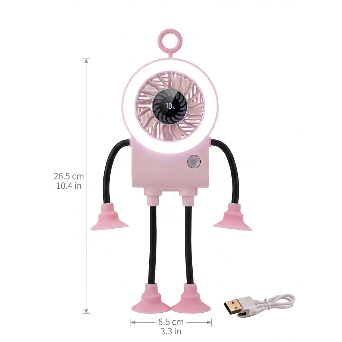 Mini Foldable Electric Fan | Digital Display & Suction Cup Portable Electric Fan Qme