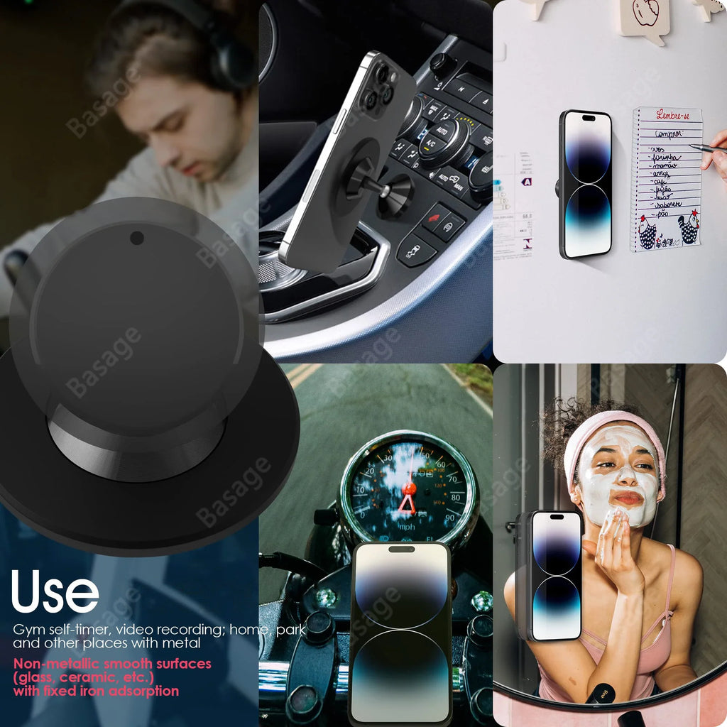 Gym Mate Magnetic Phone Mount | MagSafe Double-Sided Suction Magnetic Phone Mount Qme