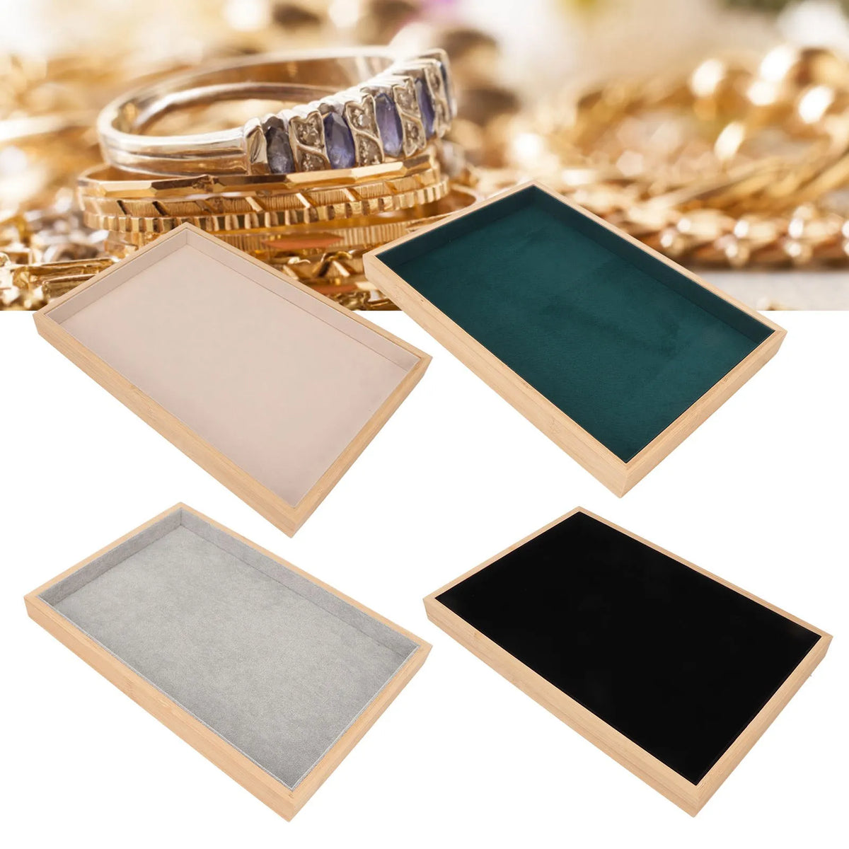 Elegant Wood Jewelry Tray Drawer Organizer | Multipurpose Jewelry Drawer Organizer Qme