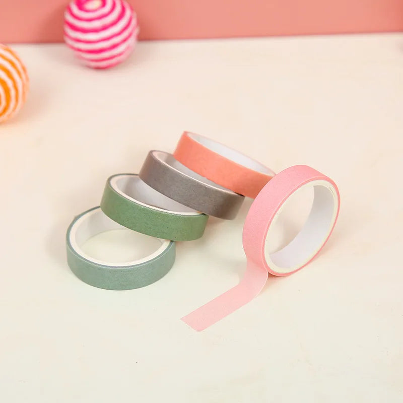 Kawaii Cartoon Washi Tape Set – 5 Rolls DIY Scrapbook Decor Decorative Washi Tape Qme