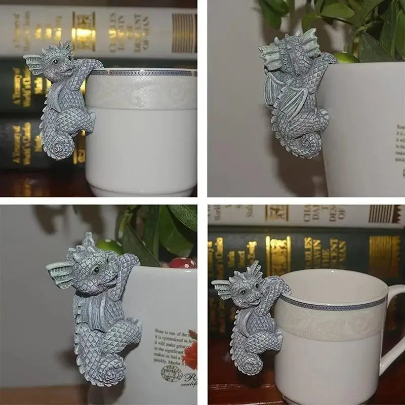 Cute Dragon Flower Pot Hanger Resin Garden Statue Ornament Garden Statue Qme