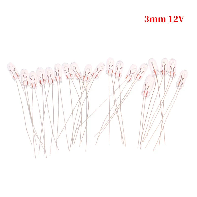Miniature Edison Rice Filament Bulbs 3V 6V 12V – 20 Pack Miniature Incandescent Bulb Qme 12V