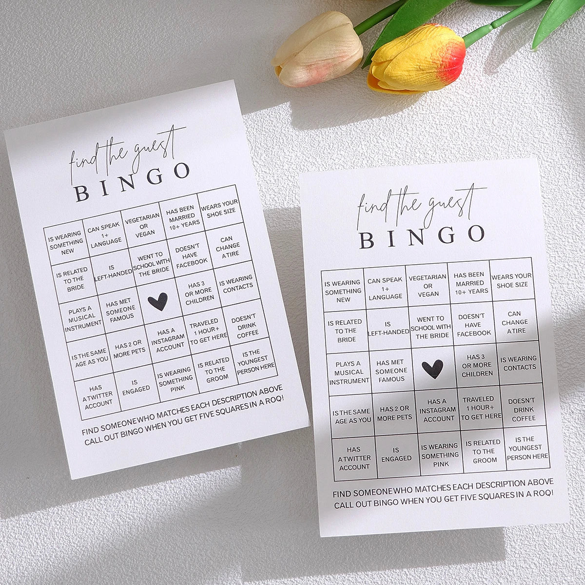 Bridal Shower Bingo Game Cards 10-Pack – Find the Guest Bridal Shower Game Qme