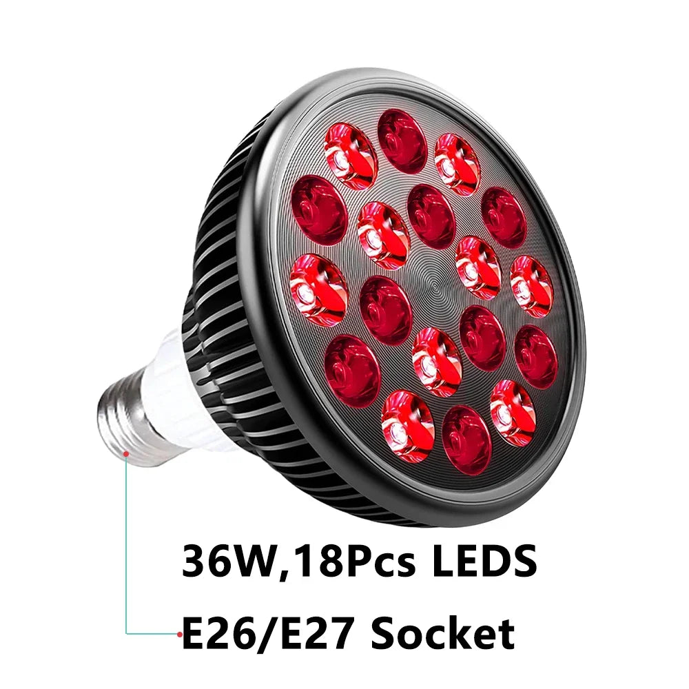 ZONGKUNG 54W Red Light Therapy Lamp – 660nm & 850nm LED Light Therapy Lamp Qst Only LIght Bulb-B