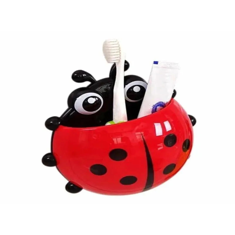 Ladybug Toothbrush Holder Suction Cup | No-Drill Bathroom Rack Toothbrush Holder Qme