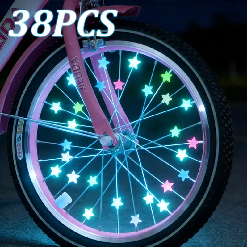 Glow-in-the-Dark Spoke Beads & Valve Caps | Luminous Bike Set Bike Wheel Accessories Qme