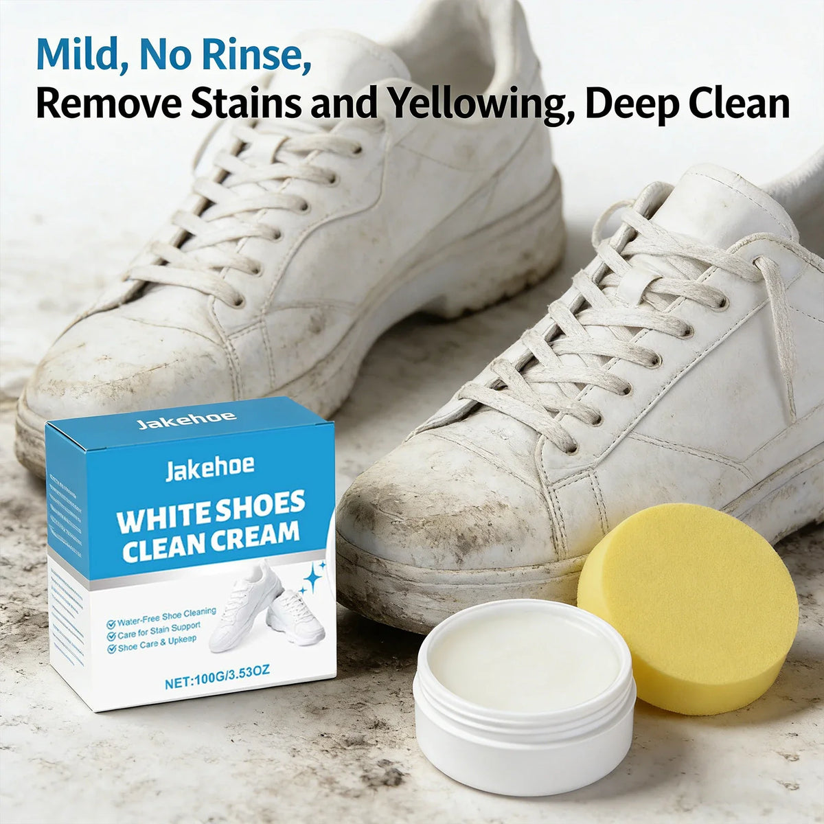 White Shoe Cleaning Cream – No-Rinse Stain & Odor Remover Shoe Cleaning Cream Qme