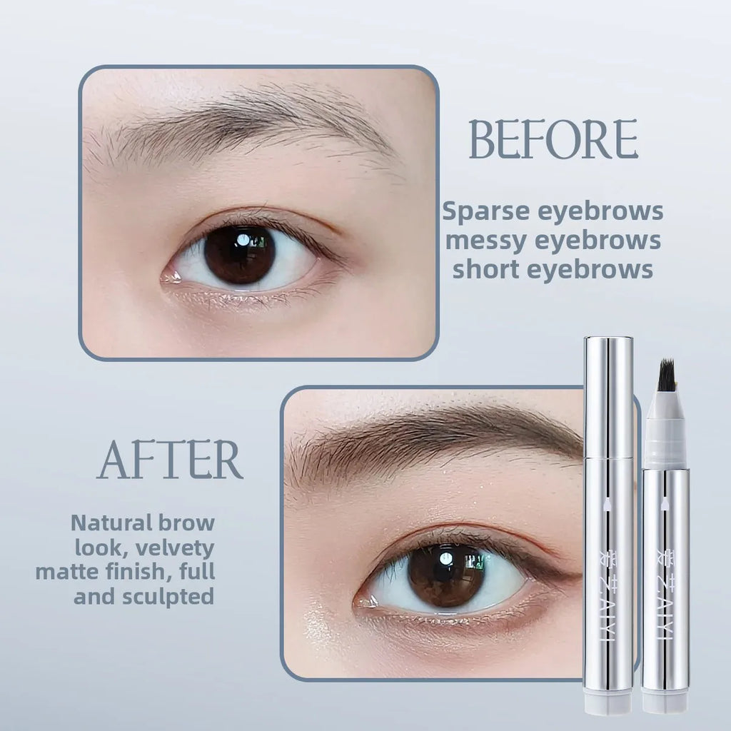 AIYI Multi-Pronged Tattoo Brow Pen – Waterproof, Long-Lasting Eyebrow Brow Pen Qme