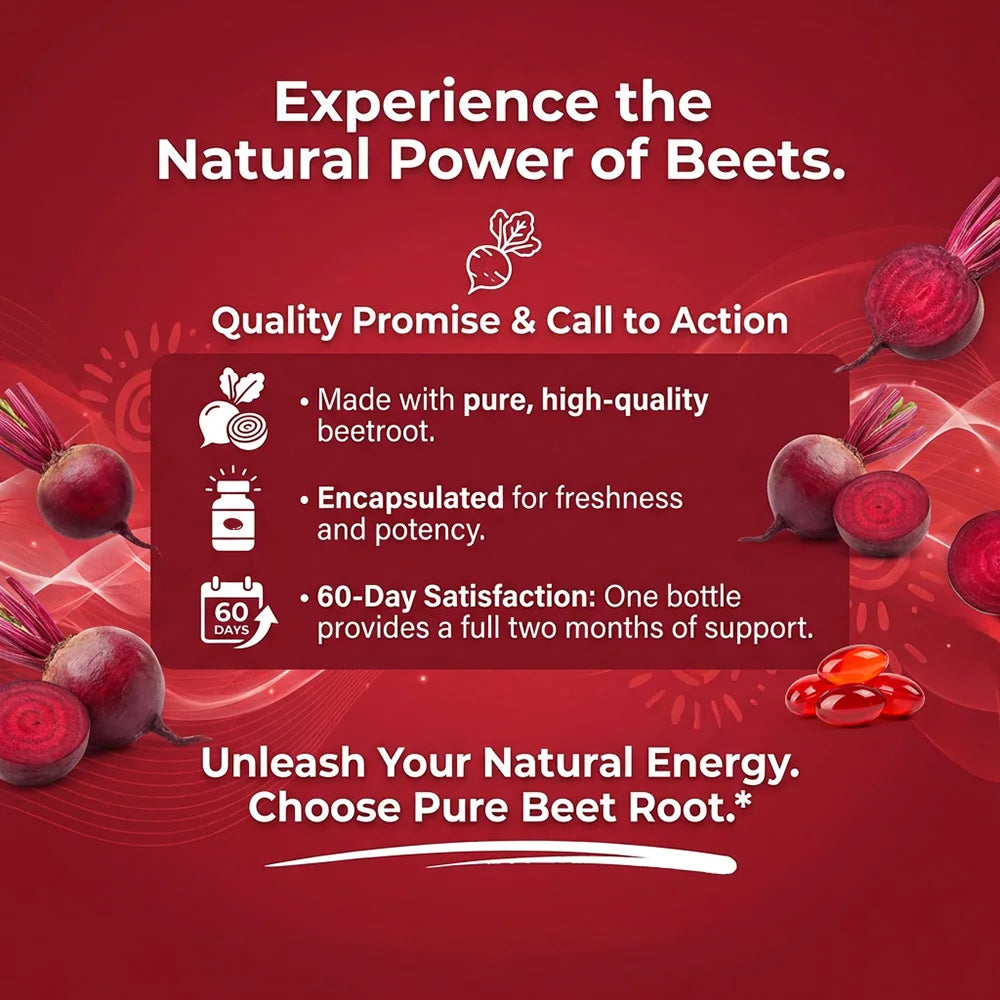 Organic Beetroot Capsules 1000mg – Non-GMO | ZENVITALIZE Herbal Supplement Qst