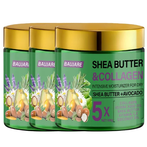 Shea Butter Collagen Face Cream – Intensive Moisturizer Face Moisturizer Cream Qme dark green 100g