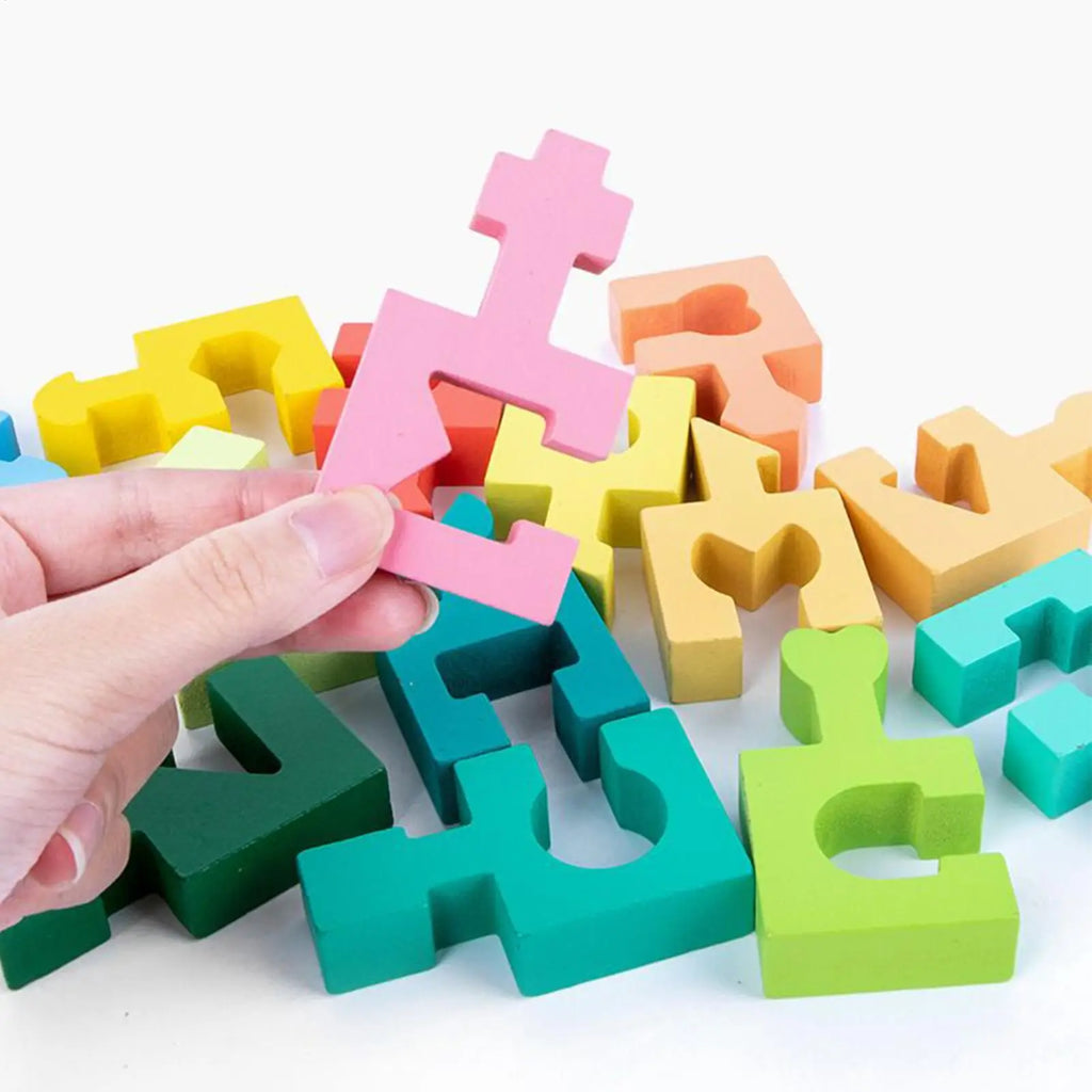 Kids Wooden Geometric Shape Matching Puzzle – 16 Pieces Wooden Kids Puzzle Qme