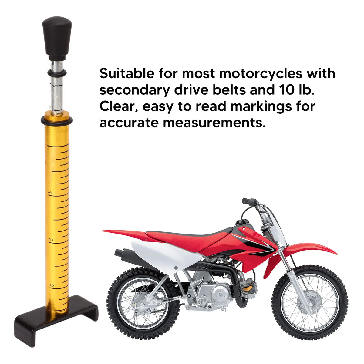Motorcycle Belt Tension Gauge 10 Lb – Metal Alloy L-Shape Belt Tension Gauge Qst