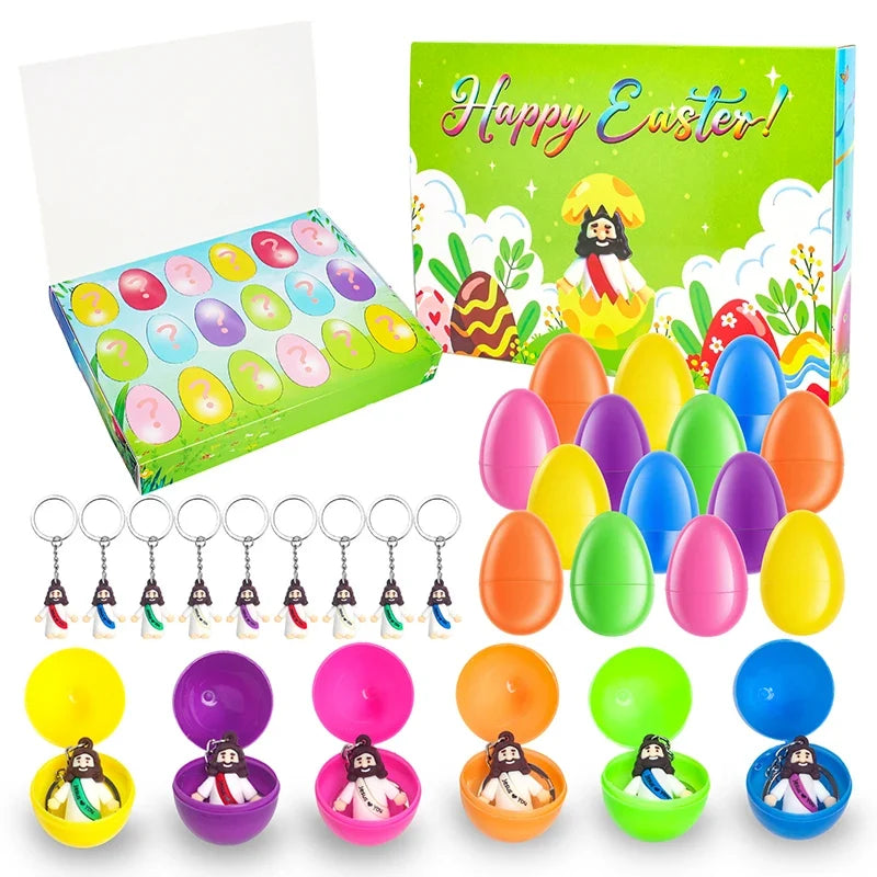 Jesus Mini Figurines Hide & Seek Sunday School Toy Set – 18 Pcs Mini Religious Figurines Qme