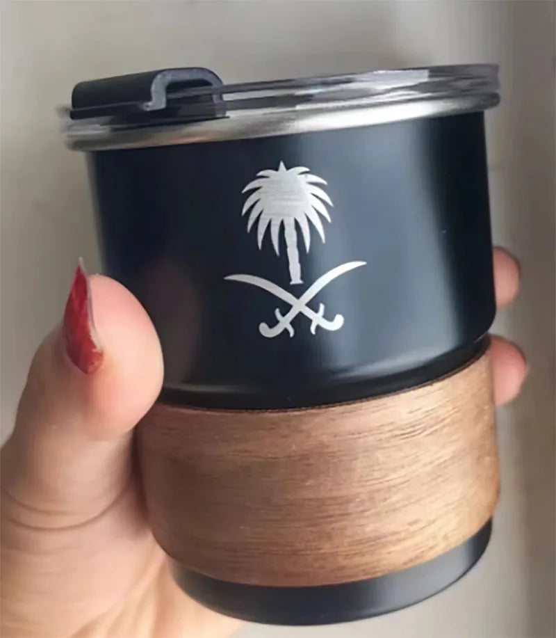 Espresso Cup Set with Wooden Ring – Stainless Steel Outdoor Mugs Espresso Cup Set Qst