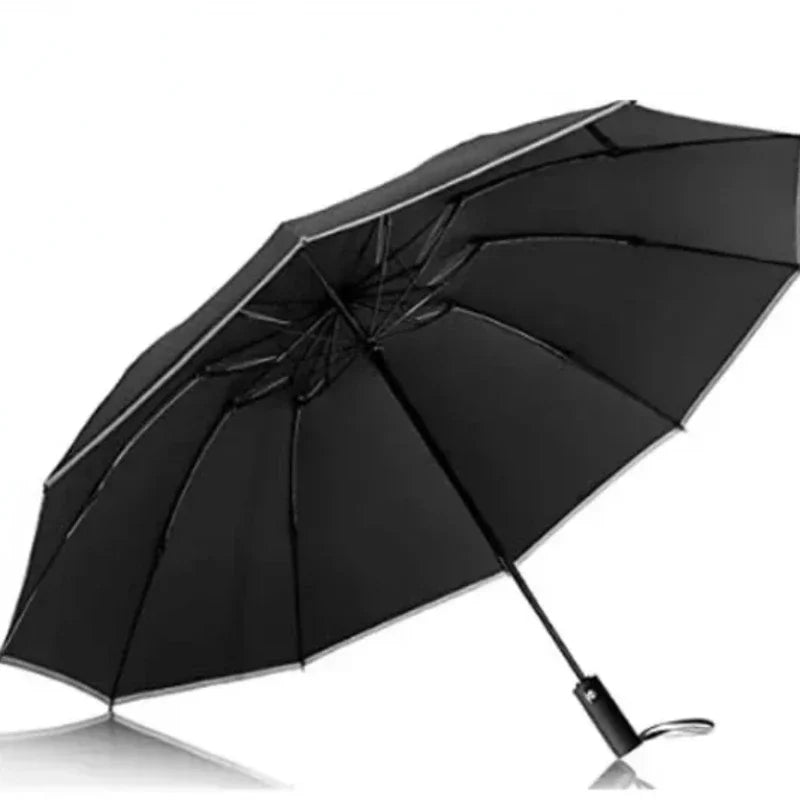 Windproof Reverse Folding Umbrella – UV & Reflective Stripe Folding Umbrella Qst