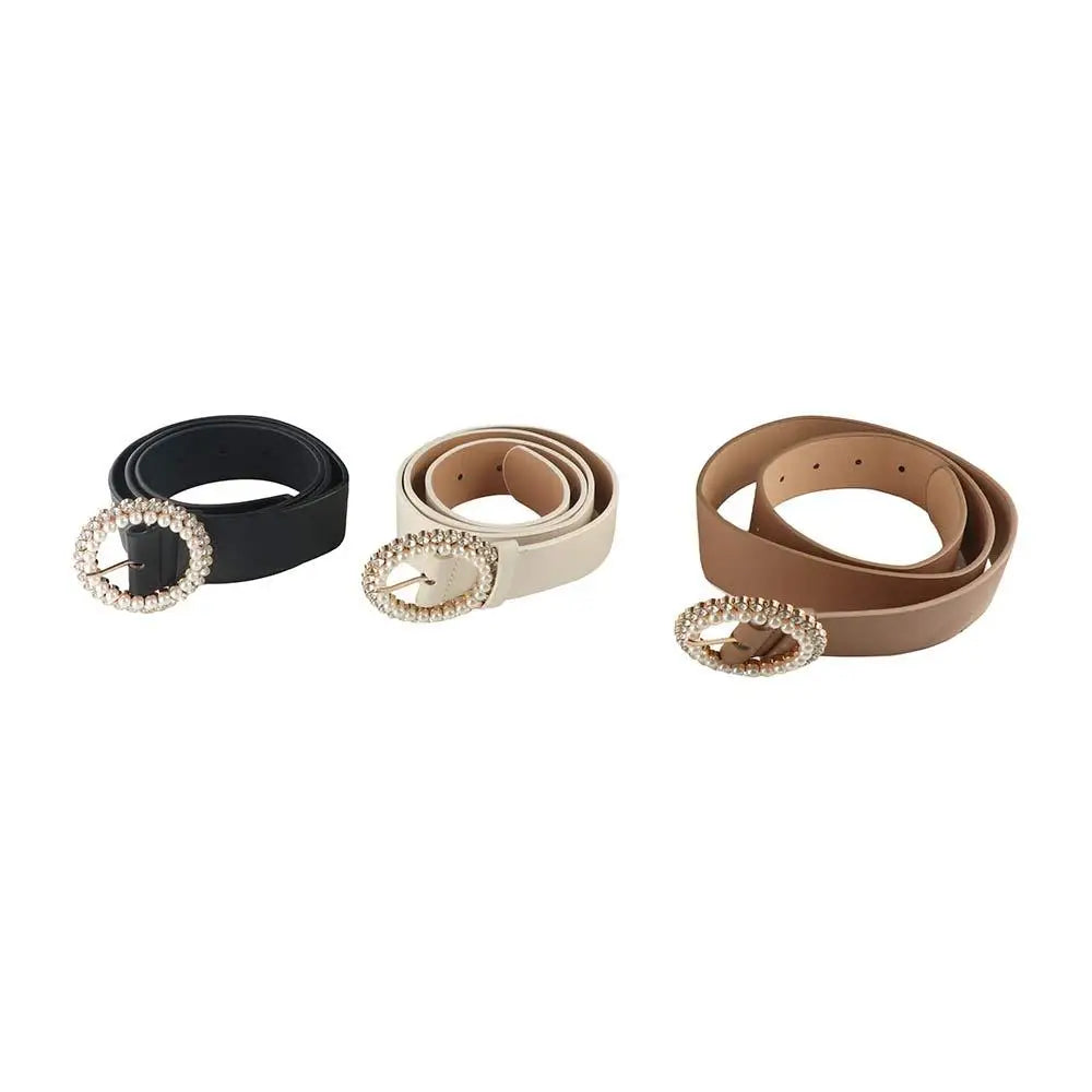 Vintage Round Buckle PU Leather Belt | Elegant Korean Fashion Fashion Belt Qme
