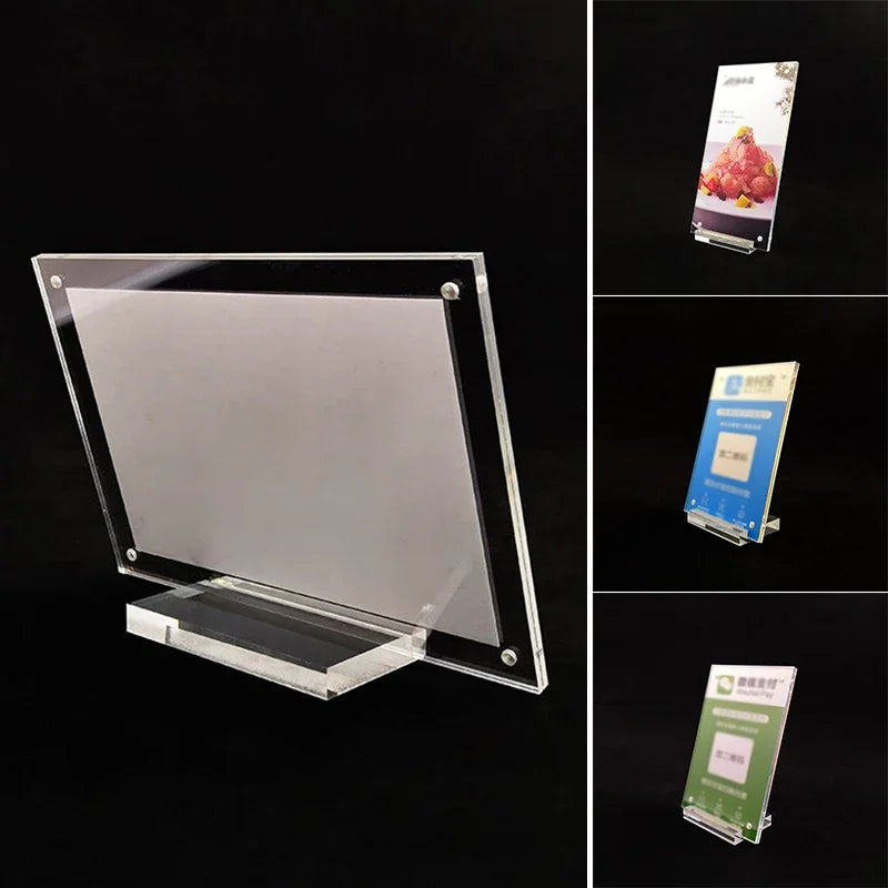Acrylic Display Stand – Photo Frame & Table Card Sign | 5 Colors Acrylic Display Stand Qme