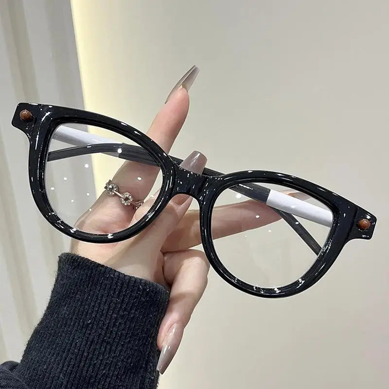 Retro Black Frame Clear Lens Fashion Eyeglasses – Unisex Fashion Eyeglasses Qst B 300