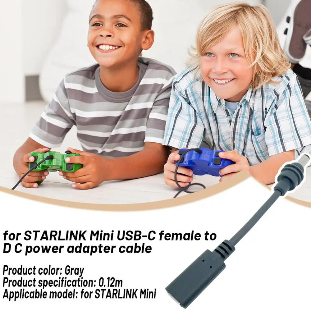 Starlink Mini USB-C Female DC Power Adapter Cable Weatherproof DC Power Adapter Cable Qme