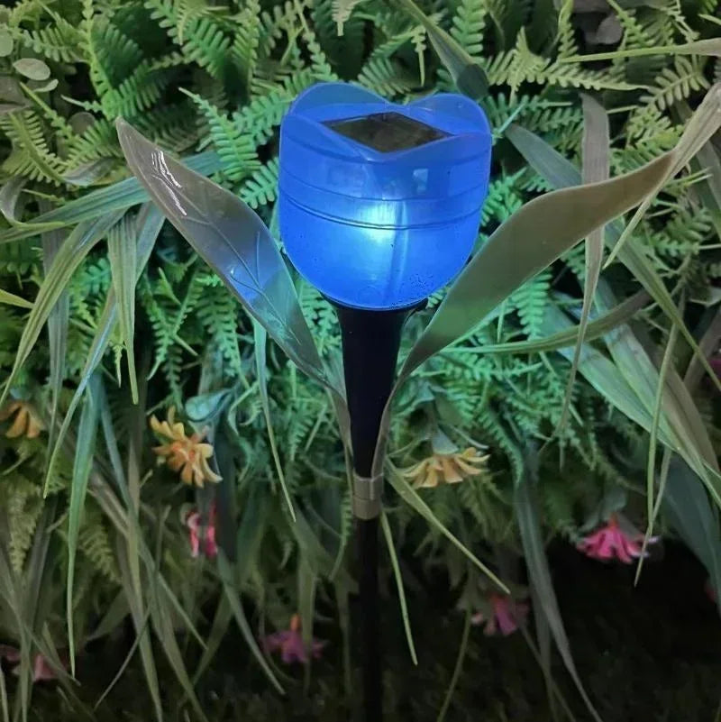 Solar Tulip LED Garden Stake Light – Waterproof, 8 Colors Solar Garden Stake Light Qme