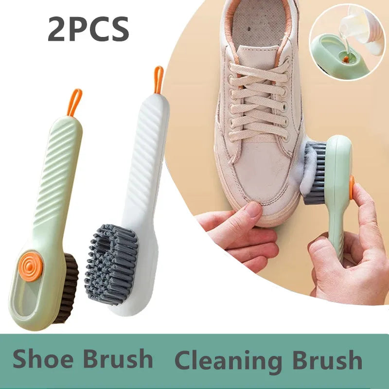 Soft Bristle Liquid Shoe Brush – Long Handle Cleaner Shoe Cleaning Brush Qme