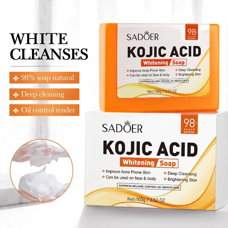 Kojic Acid & Arbutin Brightening Soap | Deep Cleansing Bar Brightening Cleansing Soap Qme
