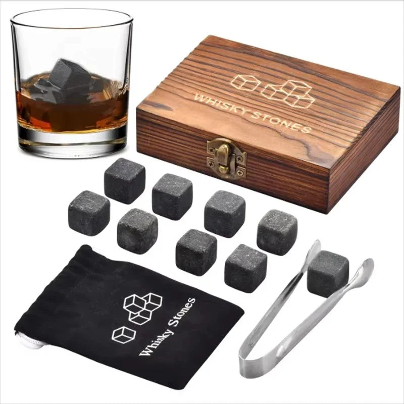 Reusable Whisky Ice Stones – Natural Stone Cooling Cubes Set Whisky Cooling Stones Qme