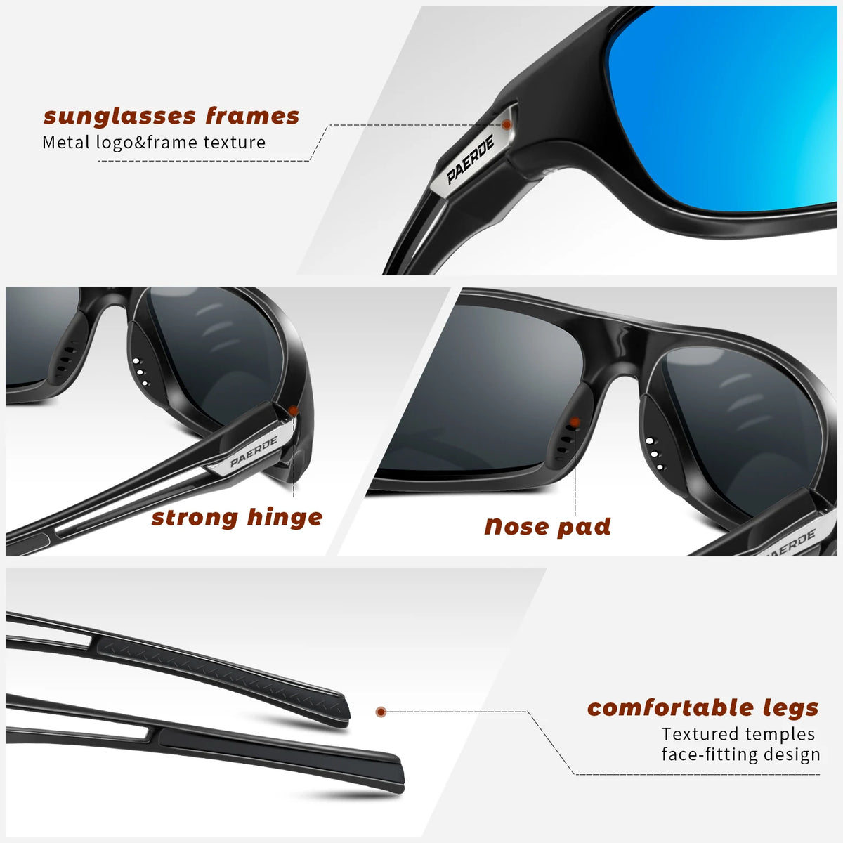 VOPHA PA820 Polarized Square Sunglasses UV400 Unisex Polarized Sunglasses Qst