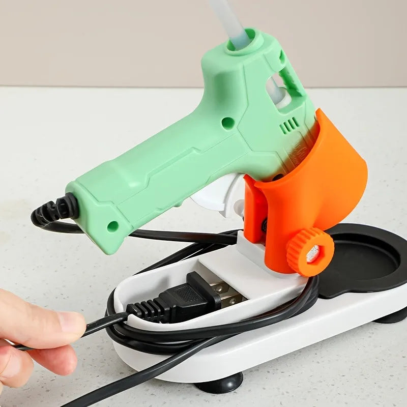 Adjustable Glue Gun Stand with Anti-Slip Base & Drip Tray Glue Gun Stand Qme
