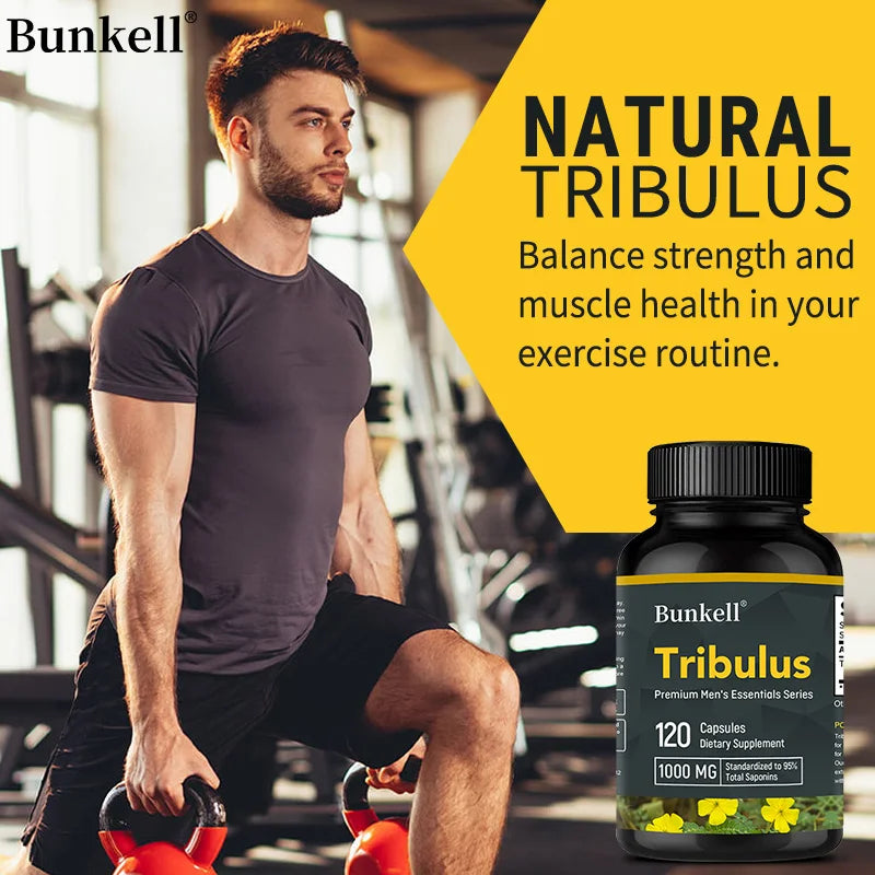 Tribulus Terrestris Capsules 120ct – Energy & Stamina Support Herbal Supplement Qst