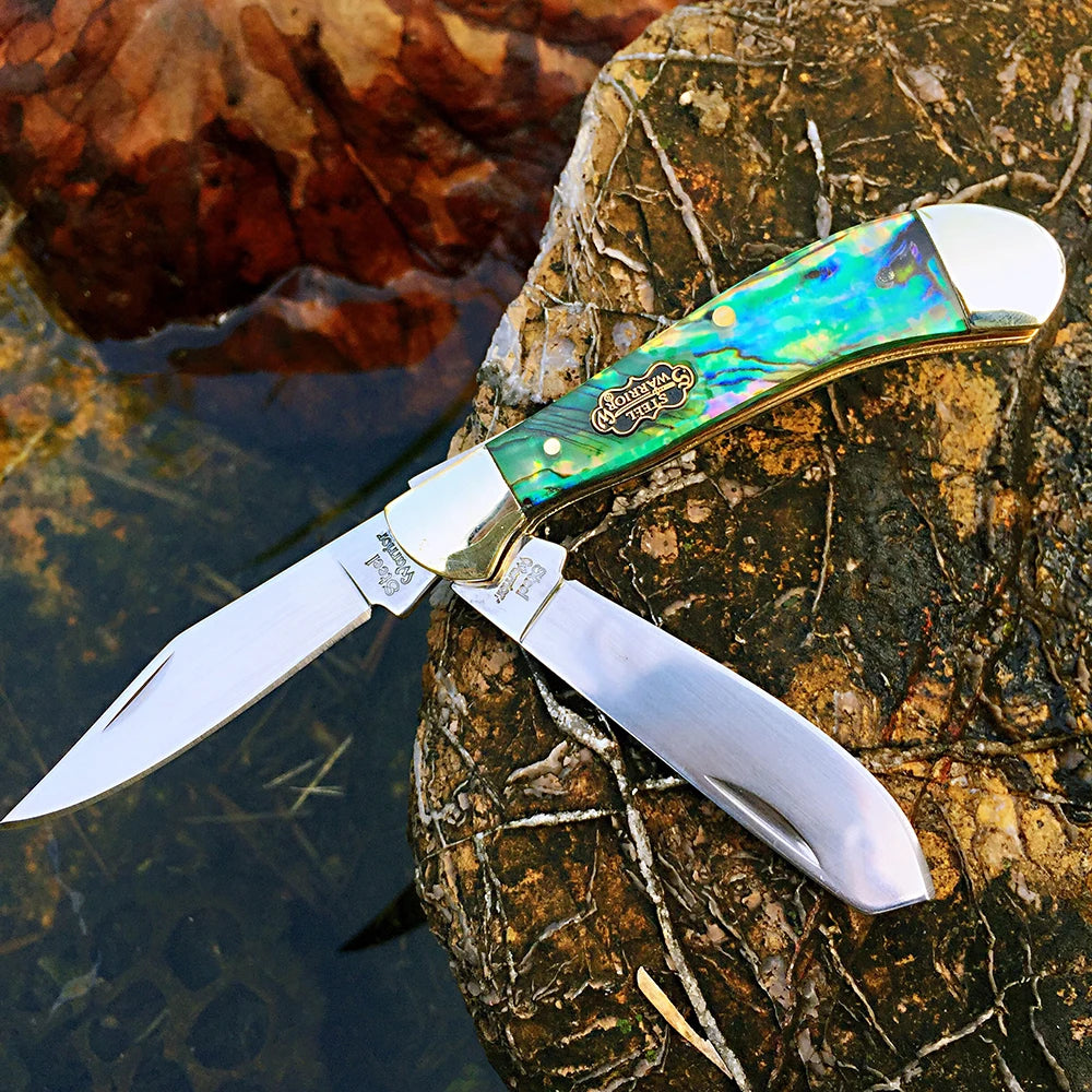 Watchman Slip Joint Folding Pocket Knife – Green Resin Handle Folding Pocket Knife Qst