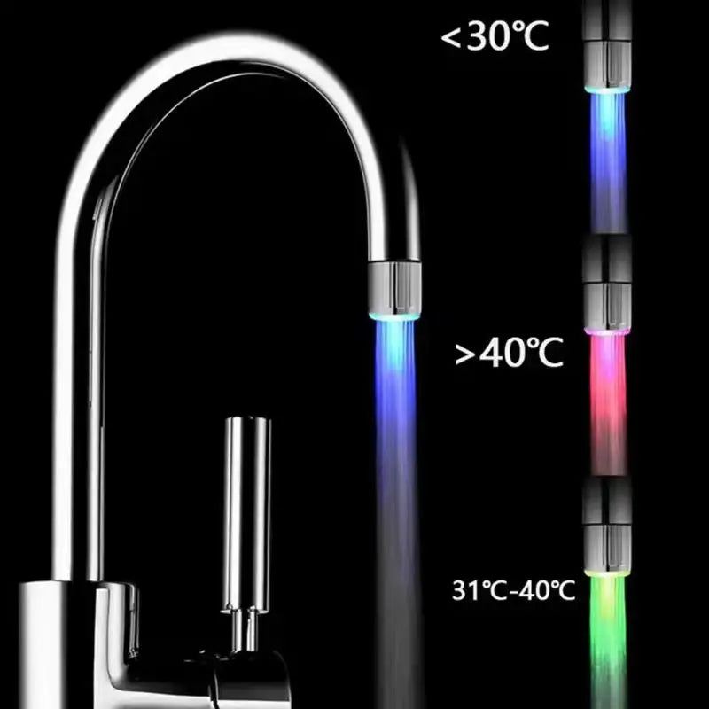 3-Color LED Temperature-Sensitive Faucet Aerator | Water Saver LED Faucet Aerator Qme