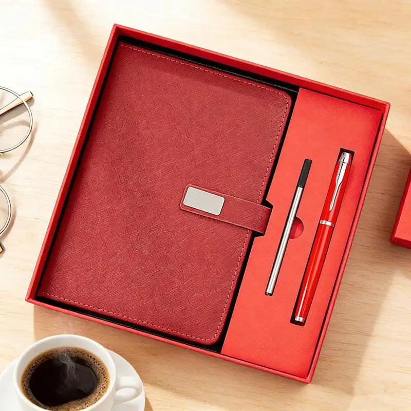 Deluxe PU Leather Notebook Set with Stylus Pen & Refill Leather Notebook Set Qme