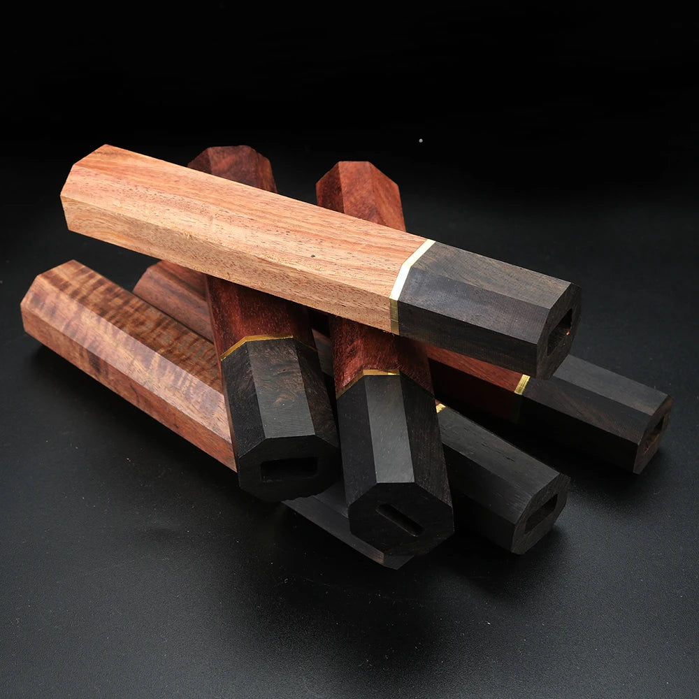 XUAN FENG Sandalwood Octagonal Handle Fixed Blade Knife Fixed Blade Knife Qst