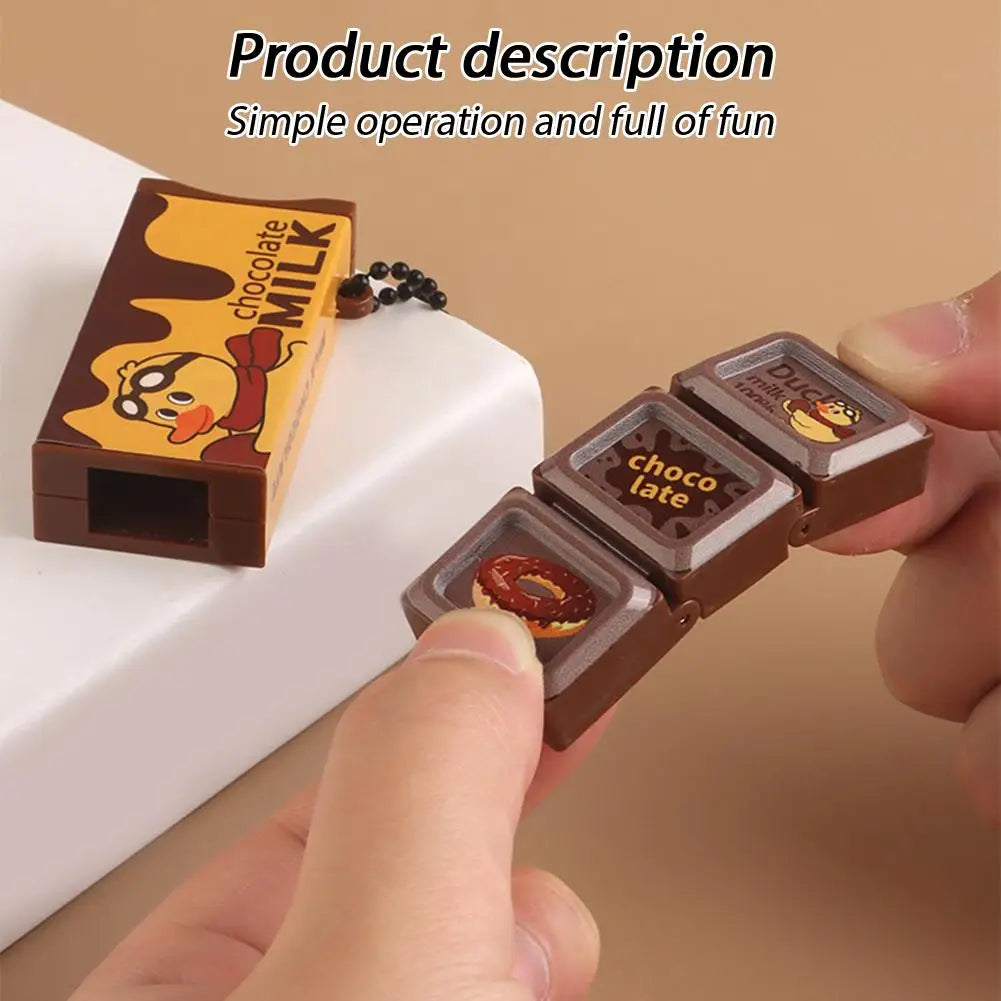 Fidget Chocolate Keychain – Fun Simulated Sensory Clicker Toy Fidget Keychain Toy Qme