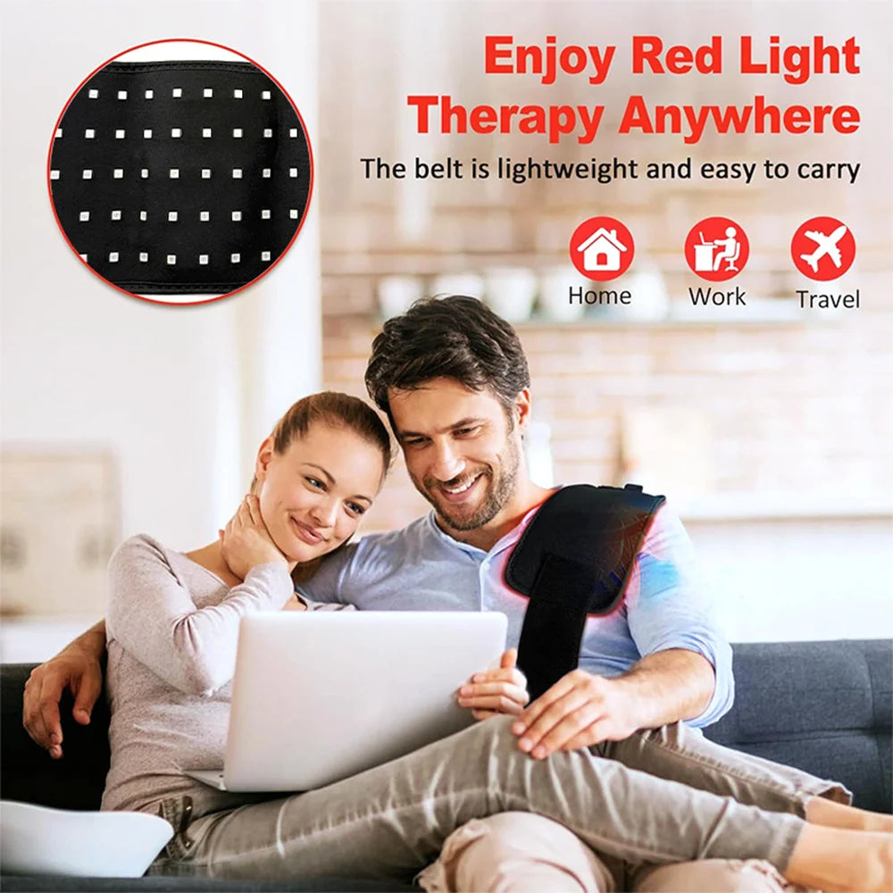 60 LED Red & Infrared Light Therapy Belt 660nm 850nm Wrap Light Therapy Belt Qst