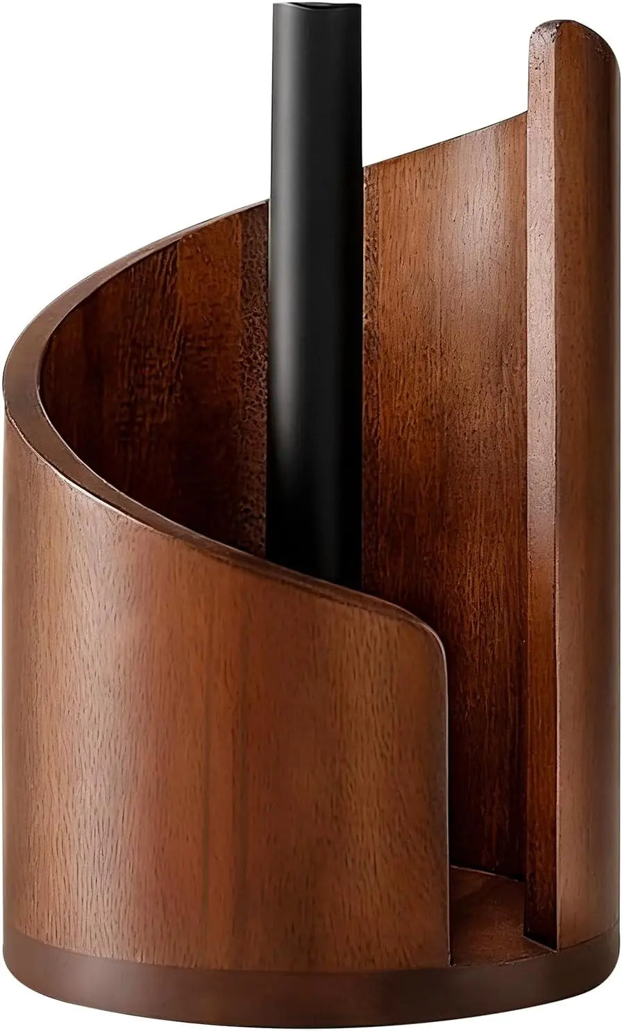 Farmhouse Countertop Tissue Holder | Rustic Wood Kitchen Decor Countertop Tissue Holder Qme Brown