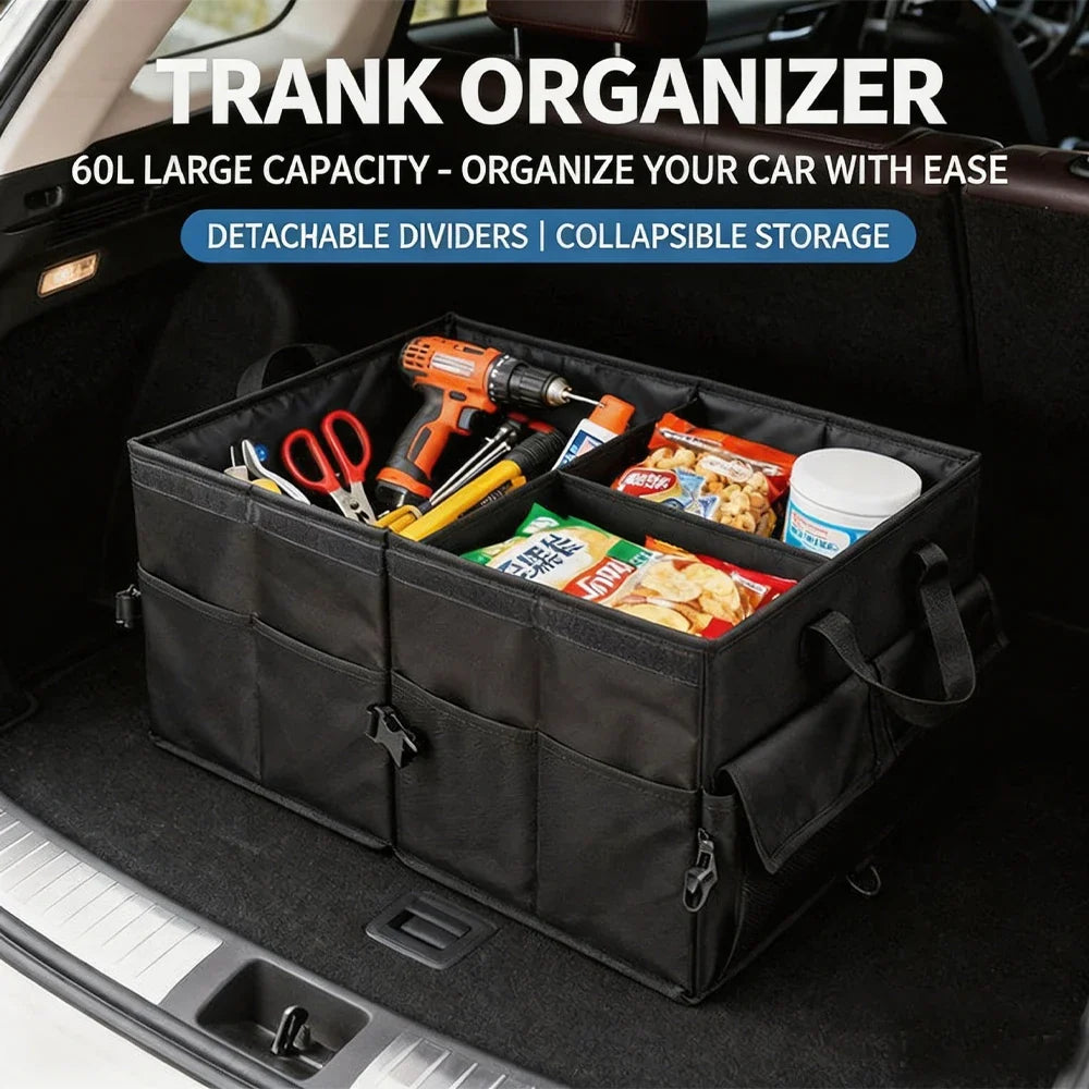 Qme Large Foldable Oxford Car Trunk Organizer Storage Box Car Trunk Organizer Qme