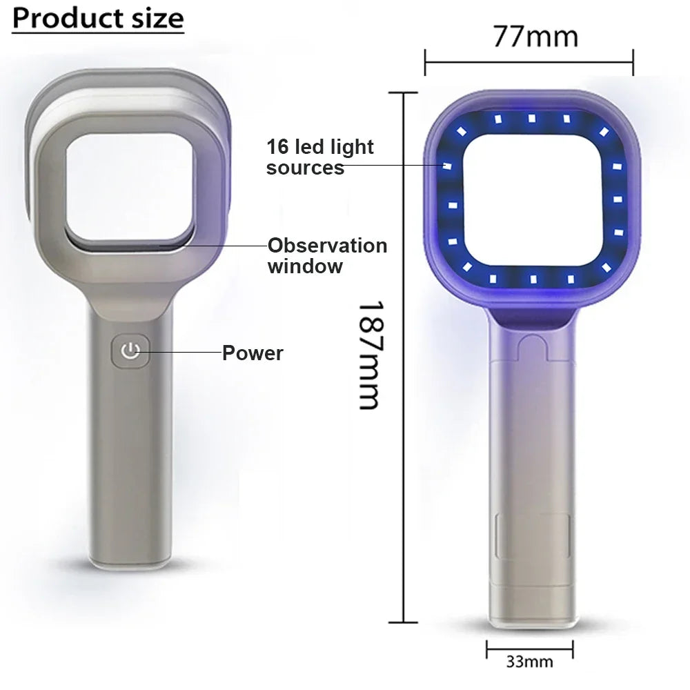 Wood's Lamp UV Skin Analyzer – Portable 365nm Beauty Tool UV Skin Analyzer Qst