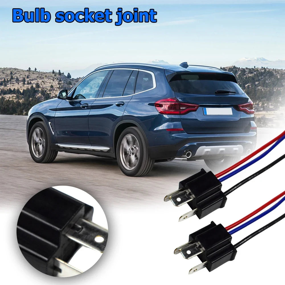 H4 9003 Headlight Bulb Socket Wiring Harness Male Plug – 1 Pair Headlight Wiring Harness Qme