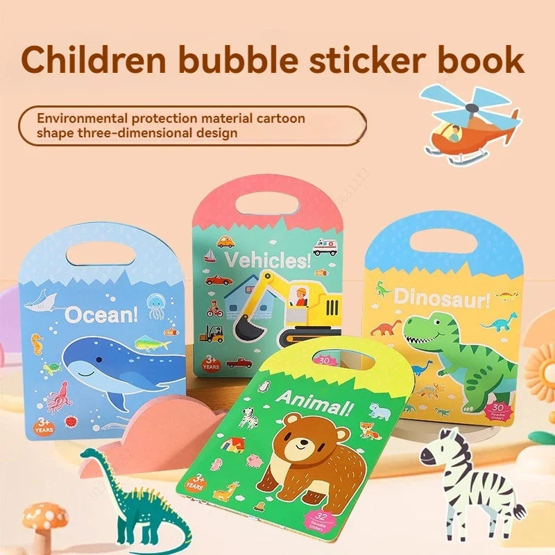 Reusable Vehicles Sticker Book – Kids Educational Activity Kids Activity Book Qme