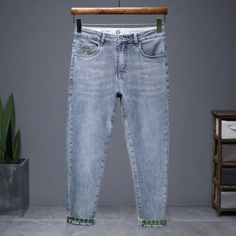Men's Slim Fit Summer Jeans | Korean Style Men's Slim Jeans Qme