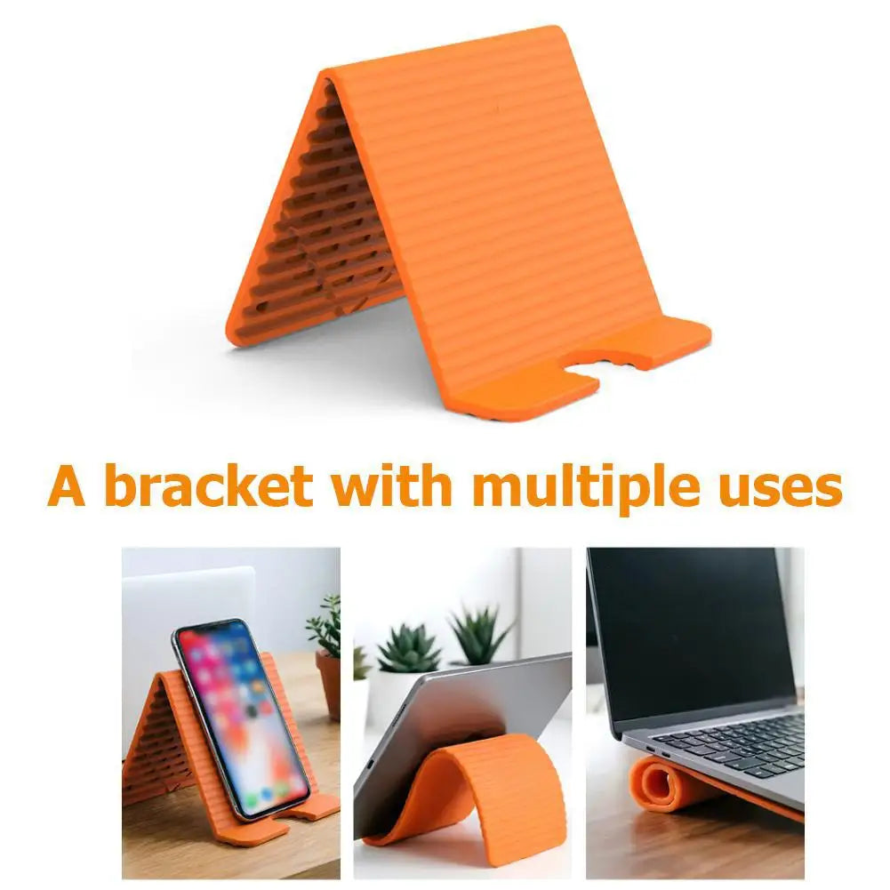 Portable Foldable Phone Stand – Flexible Silicone Desk Holder Phone & Tablet Stand Qme