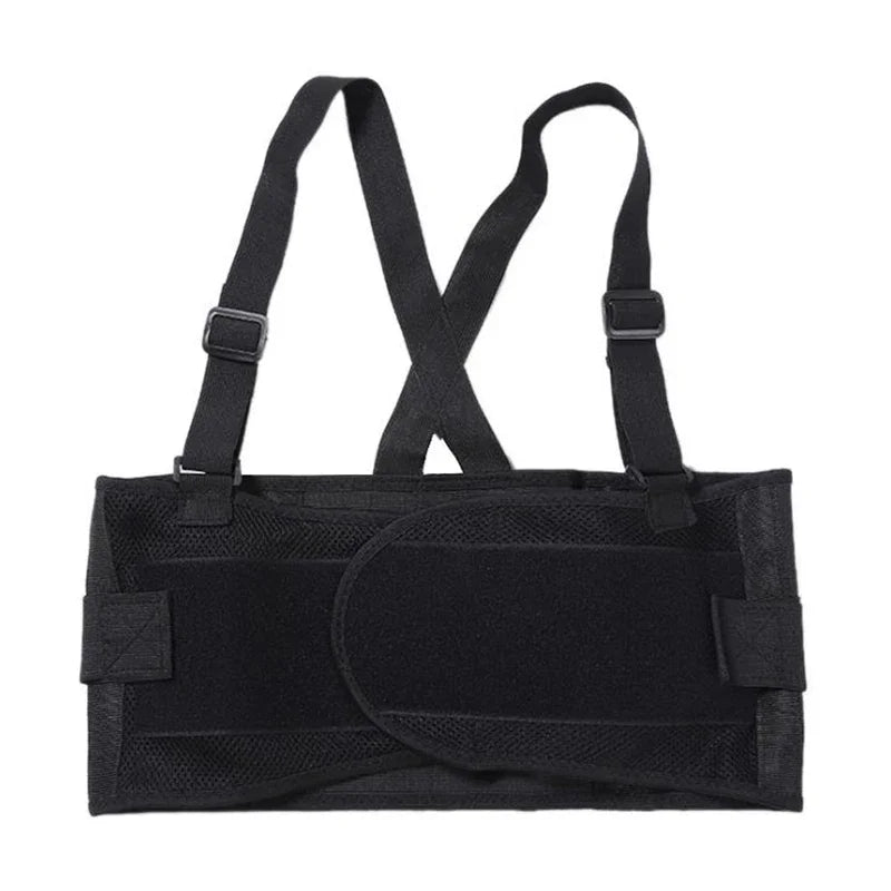 Heavy-Duty Weightlifting Belt – Lumbar Support & Suspenders Weightlifting Support Belt Qst Handsome Black