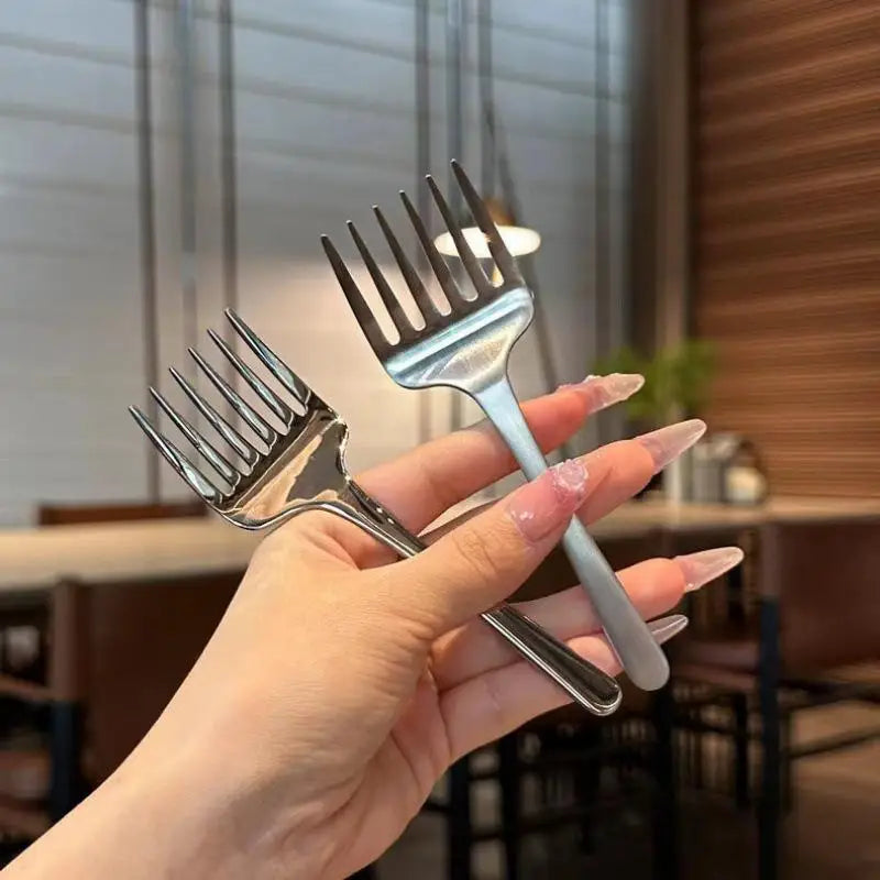 Stainless Steel 6-Tine Dessert Fork | Party Kitchen Tableware Dessert Fork Qme