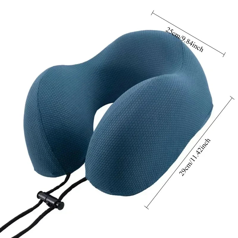 U-Shaped Memory Foam Travel Neck Pillow – Soft & Portable Travel Neck Pillow Qme