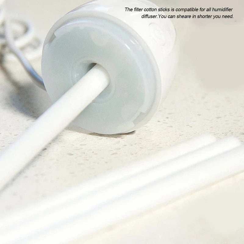 60-Pack USB Humidifier Cotton Wick Replacement Sticks 75x7mm Humidifier Wick Refill Qst