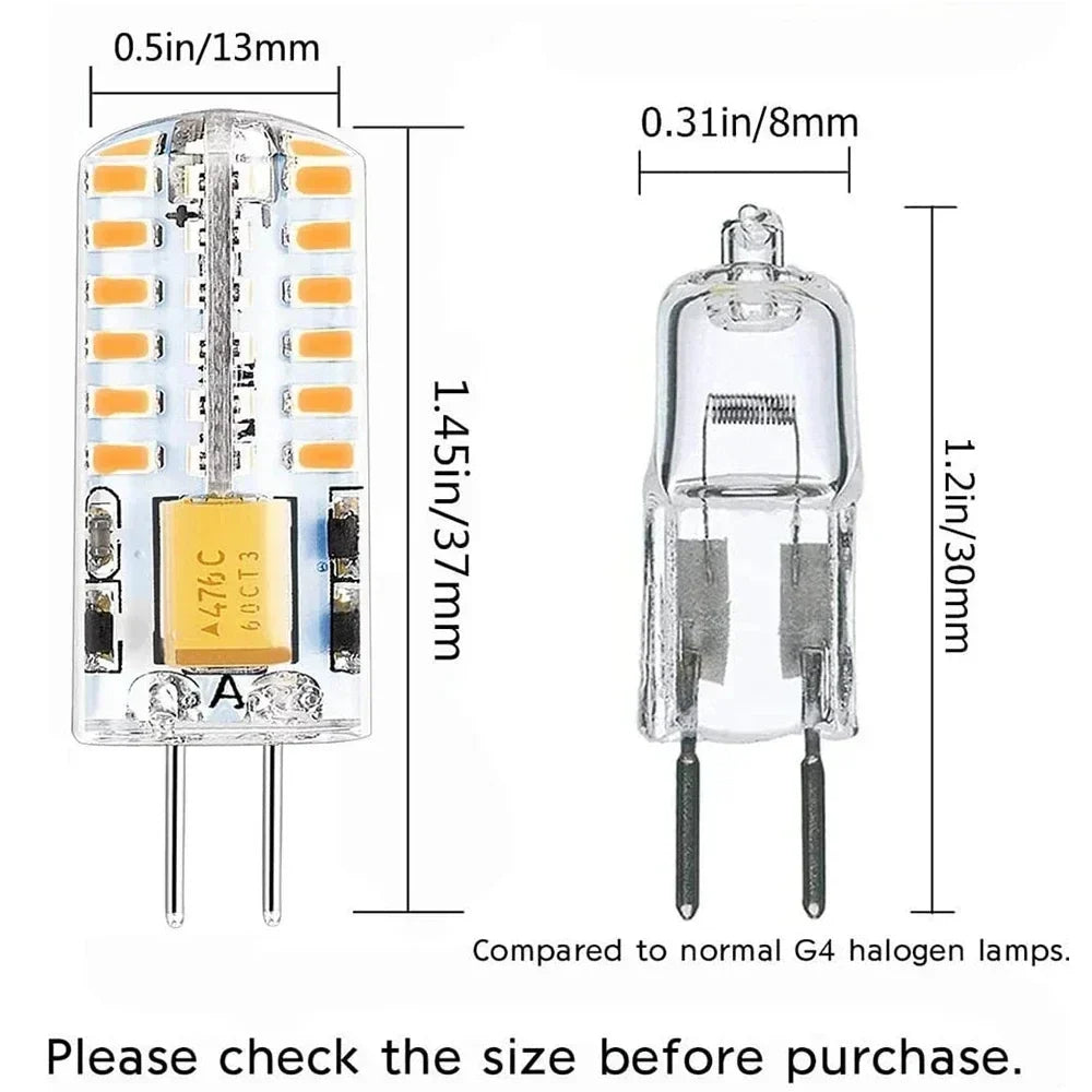 G4 LED Bulbs 3W=30W Warm Cool White 2700K–6000K, 10-Pack LED Light Bulbs Qme