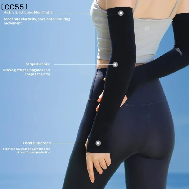 4 Pairs UPF 50+ Ice Silk Arm Sleeves – Unisex Sun Protection UV Arm Sleeves Qst