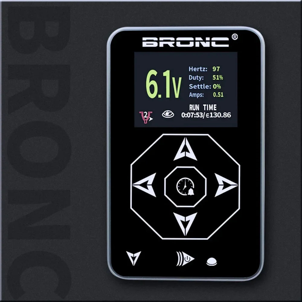 BRONC Digital Tattoo Power Supply Touch Screen LCD Dual Tattoo Power Supply Qme